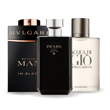 3 parfüümi komplekt | Bvlgari In Black, Giorgio Armani Acqua Di Gio, L'Homme Prada Intense 100 ml