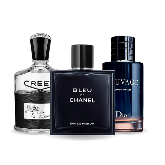 3 parfüümi komplekt | Creed Aventus, Bleu de Chanel, Dior Sauvage 100 ml