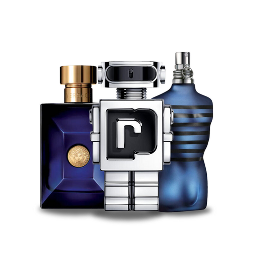 3 parfüümi komplekt | Versace DYLAN BLUE, Paco Rabanne PHANTOM, Jean Paul Gaultier ULTRA MALE 100 ml