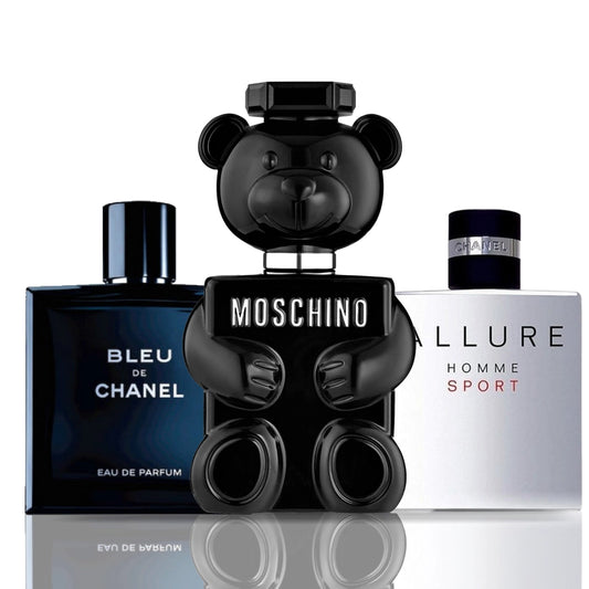 3 parfüümi komplekt | Moschino Toy Boy + Bleu de Chanel + Allure Homme Sport 100 ml