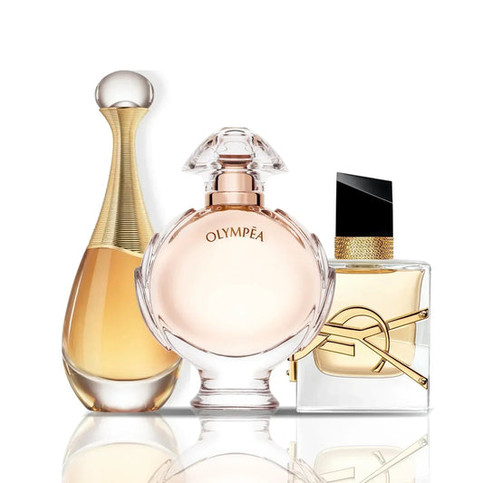 3 parfüümi komplekt | J'Adore Dior + Olympea + Yves Saint Laurent Libre